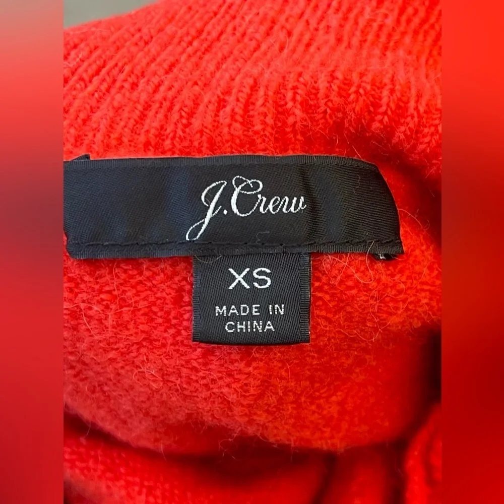 J.Crew Colorblock Turtleneck Sweater Camel Navy Red - Size XS - Picture 4 of 11